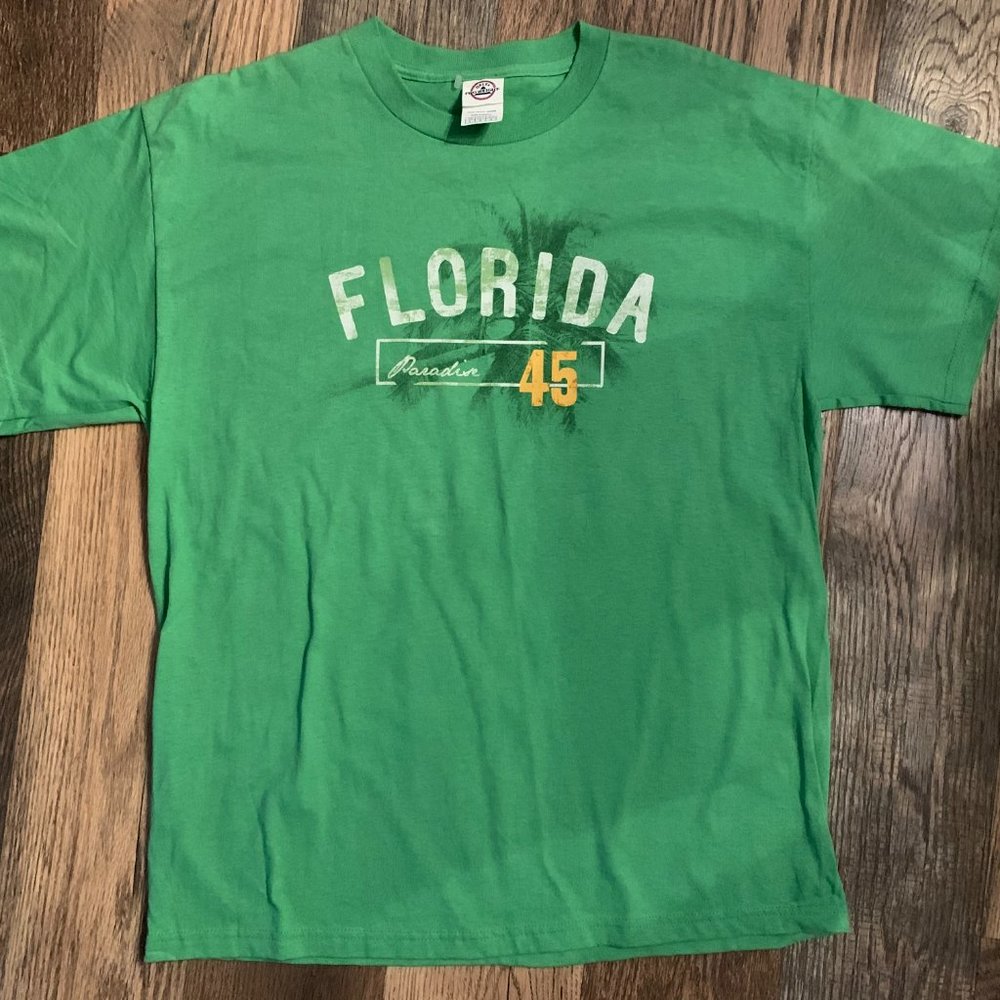 Florida Paradise 45 Men's Women's size Large Short Sleeve Green T-Shirt